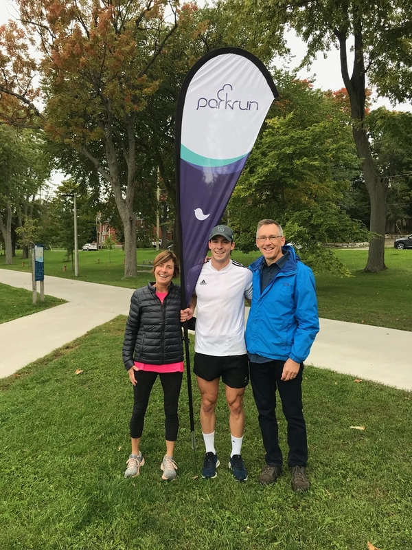 Me and my parents after I broke the course record